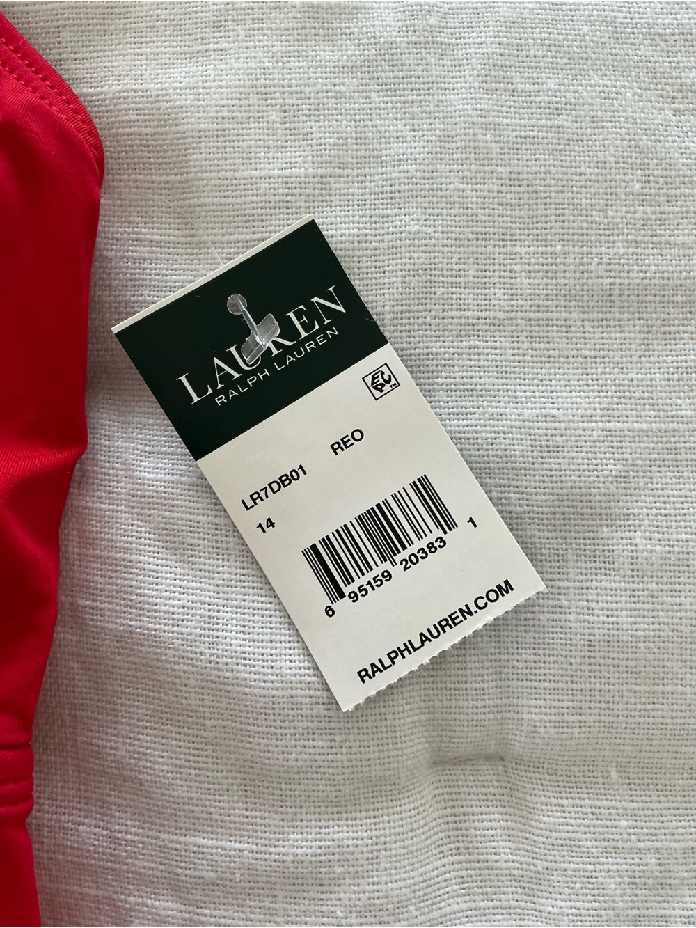 NWT Lauren Ralph Lauren Red Halter One-Piece Swimsuit - Picture 3 of 9